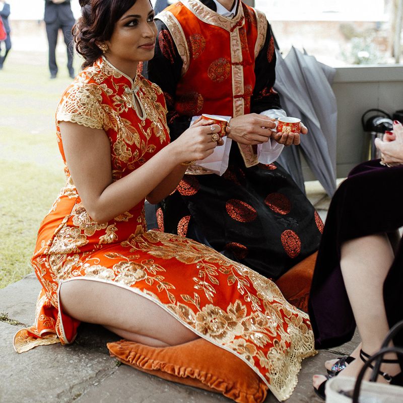 Chinese tea ceremony at fusion wedding