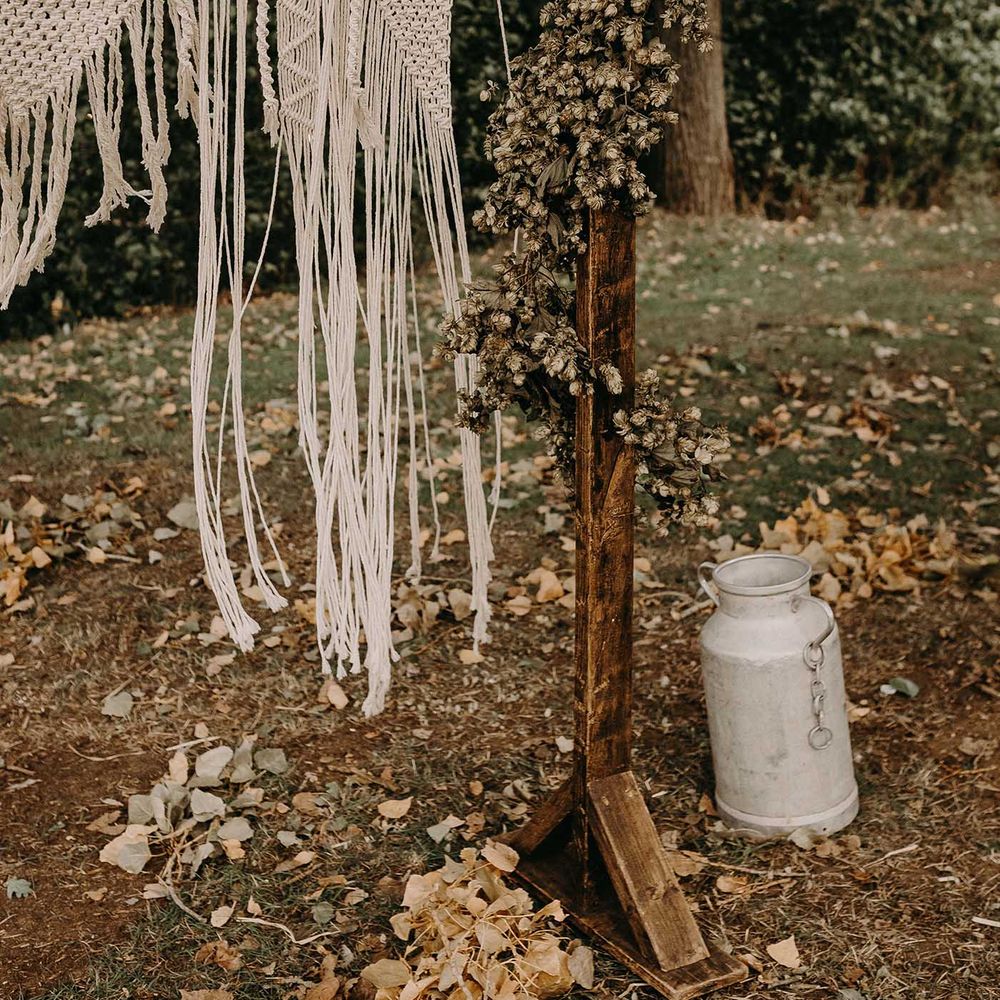Macrame Wall Hanging &amp; Dried Flowers | Nude Bohemian Wedding Inspiration by Wonderland Invites &amp; Rock The Day Styling | Kelsie Low Photography