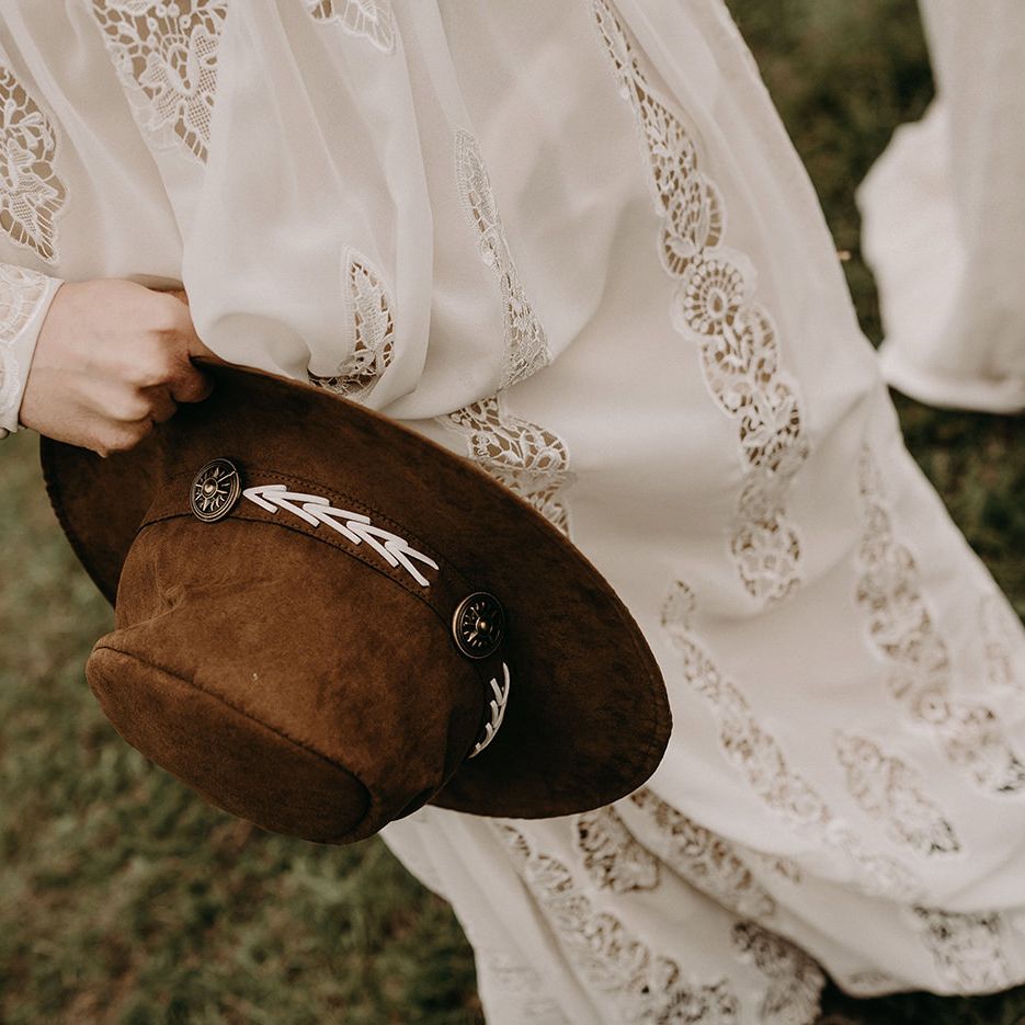 Boho Brides in Lace Rock The Frock Bridal Gown | Macrame Wall Hanging &amp; Dried Flowers | Nude Bohemian Wedding Inspiration by Wonderland Invites &amp; Rock The Day Styling | Kelsie Low Photography