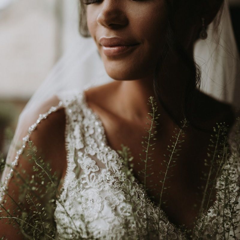 Natural bridal makeup  for black bride using home garden for wedding celebration
