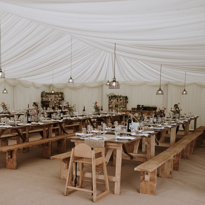 home garden for wedding celebration with marquee reception