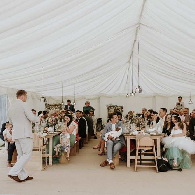 Groom giving wedding speech