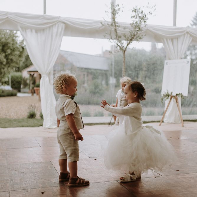 Young Page boys and flower girl on the dance floor