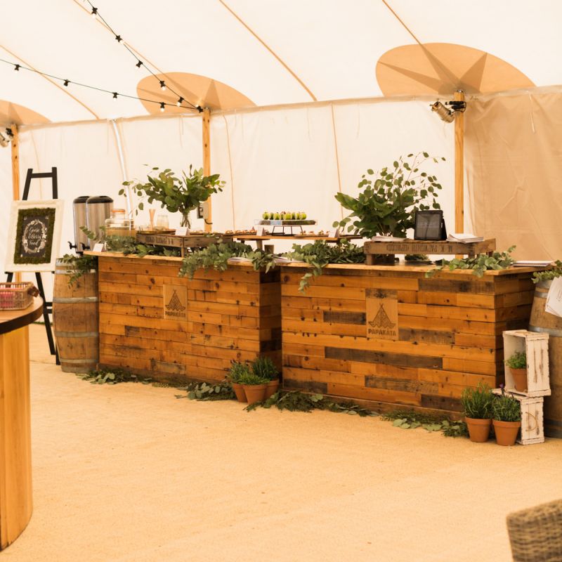 Wooden Canapes Bar by Goose &amp; Berry Catering