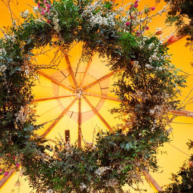 Hanging Floral Hoop Wedding Decor