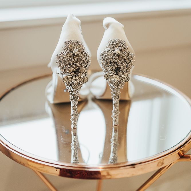 Jewel encrusted Dune wedding shoes