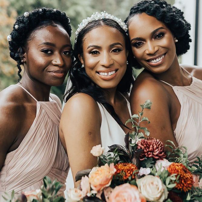 Beautiful bridal party hair and makeup