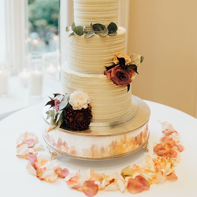 Buttercream wedding cake at Coworth Park