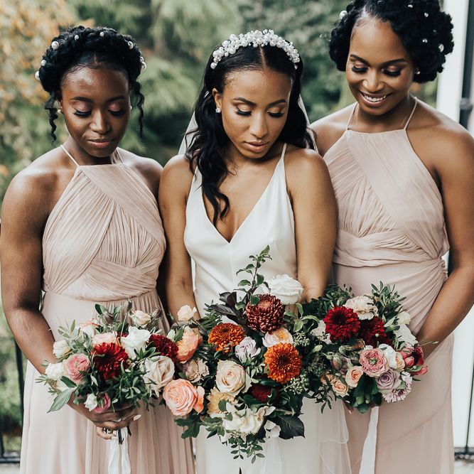 Autumanl bridesmaid bouquets