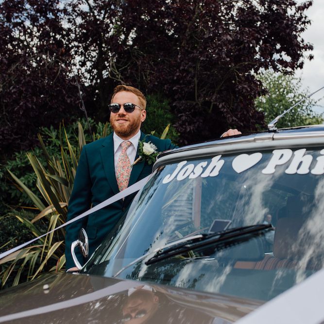 Groom in Paul Smith Suit | Outdoor Wedding Ceremony &amp; Tipi Reception Planned by Benessamy Events | Red on Blonde Photography