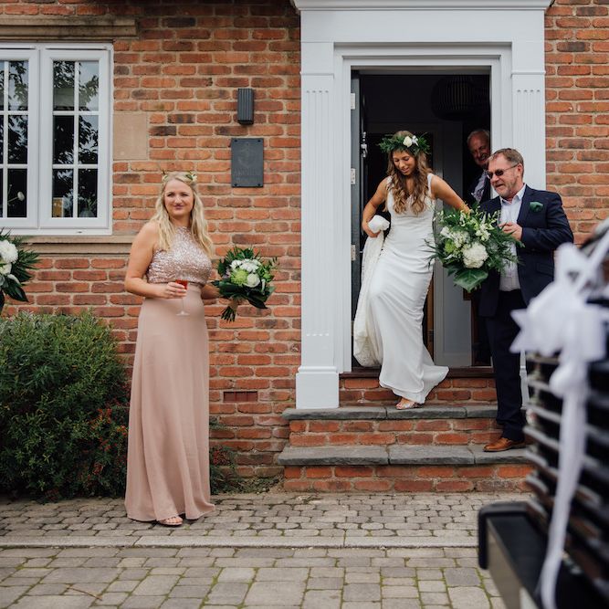 Bride in La Sposa Wedding Dress from Mirror Mirror Bridal | Outdoor Wedding Ceremony &amp; Tipi Reception Planned by Benessamy Events | Red on Blonde Photography