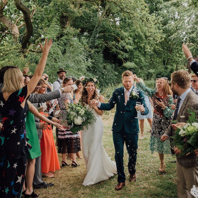 Bride in La Sposa Gown from Mirror Mirror Bridal | Groom in Paul Smith Suit | Outdoor Wedding Ceremony &amp; Tipi Reception Planned by Benessamy Events | Red on Blonde Photography