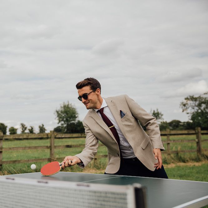 Table Tennis Garden Games | Outdoor Wedding Ceremony &amp; Tipi Reception Planned by Benessamy Events | Red on Blonde Photography