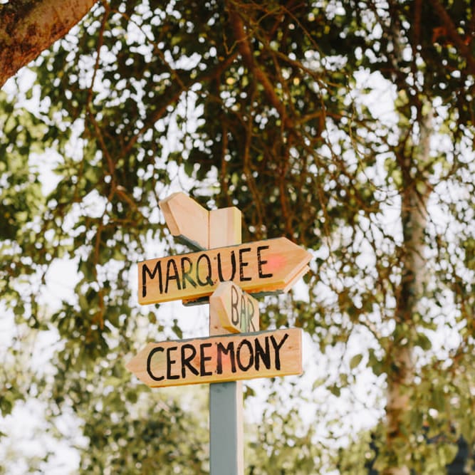 Wooden Sign Post Wedding Decor