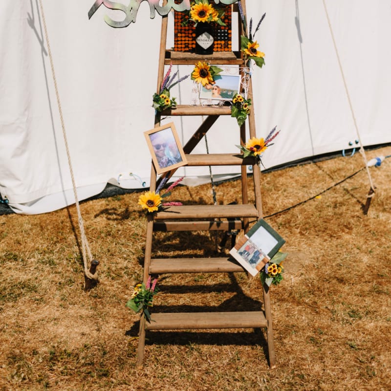 Vintage Step Ladder with Wedding Decor