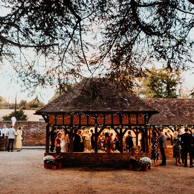 Outside the wedding venue in Kent