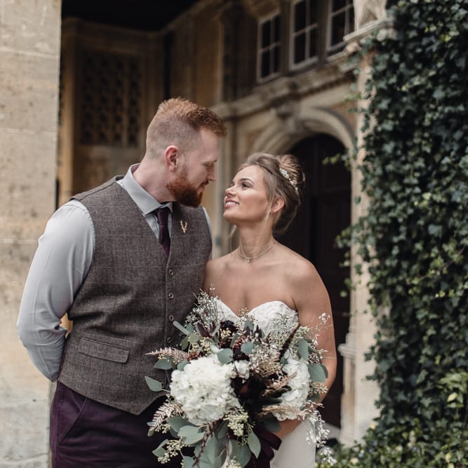 Bride In Alice Dress By Watters // Christmas Pub Wedding At The Falcon Rotherwick With Bride In Alice By Watters And Candle Lit Wedding Ceremony Images By Rebecca Searle Photography