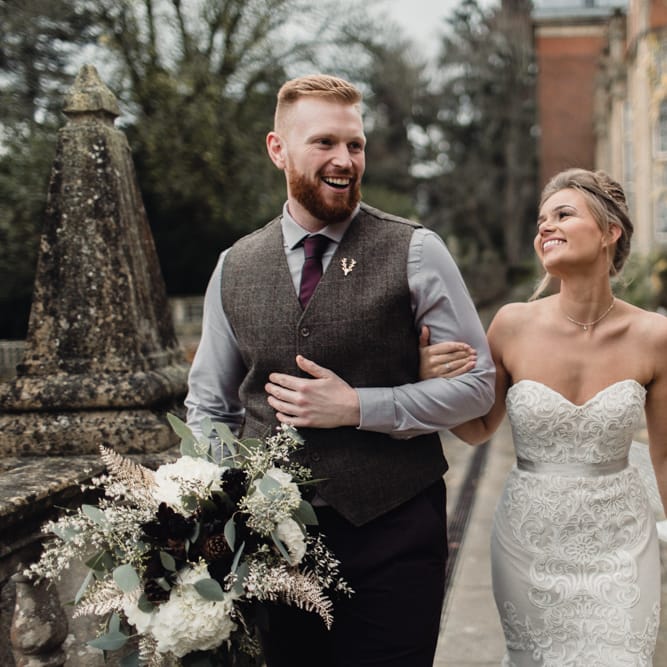 Bride In Alice Dress By Watters // Christmas Pub Wedding At The Falcon Rotherwick With Bride In Alice By Watters And Candle Lit Wedding Ceremony Images By Rebecca Searle Photography
