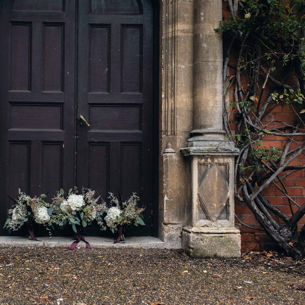 Christmas Pub Wedding At The Falcon Rotherwick With Bride In Alice By Watters And Candle Lit Wedding Ceremony Images By Rebecca Searle Photography