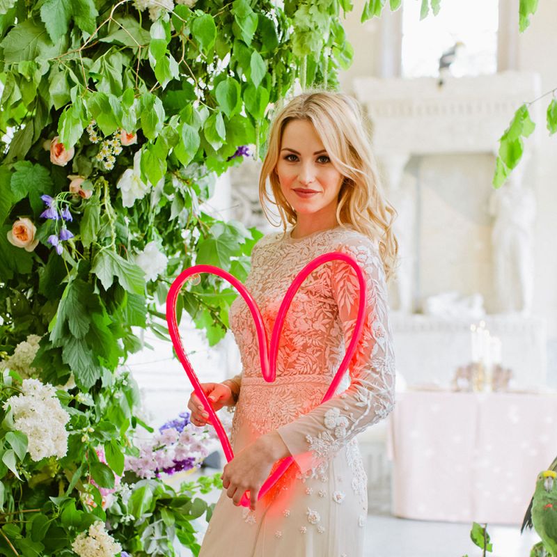 Bride with neon heart