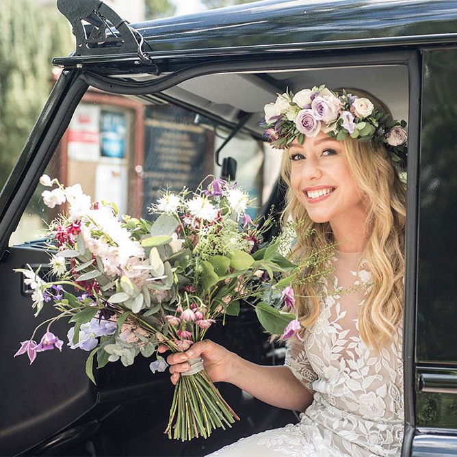 Bride and bouquet
