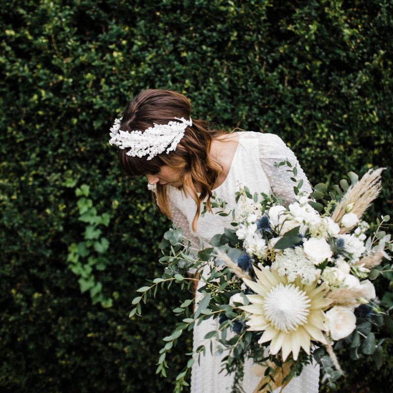 Bride and bouquet