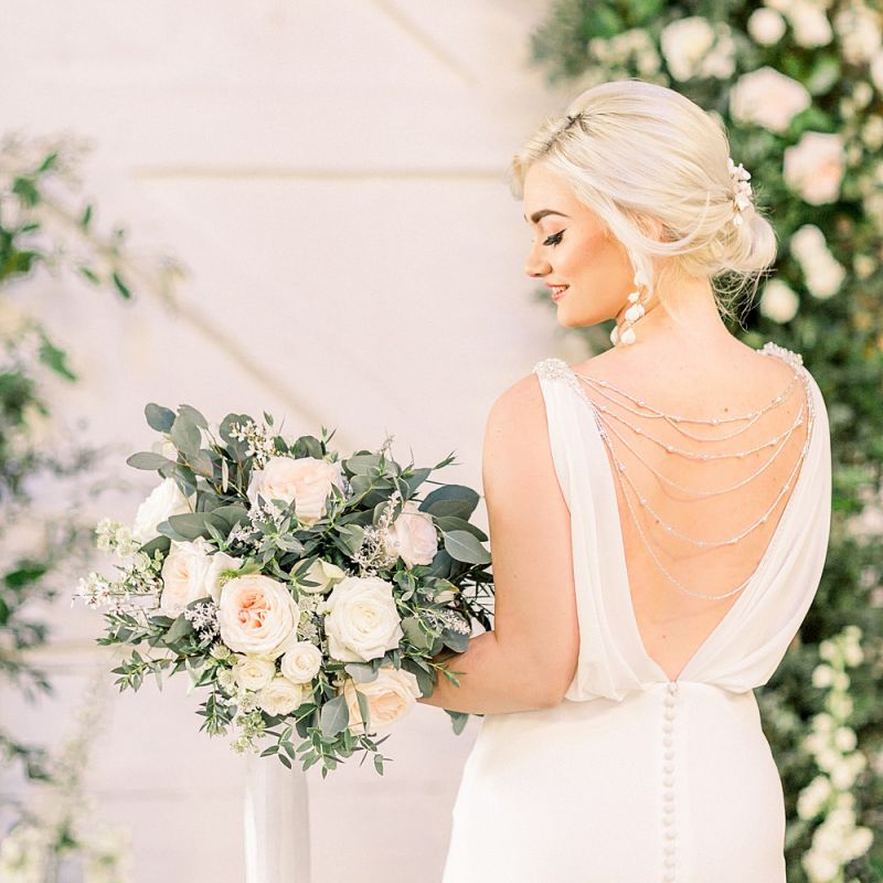 Bride in La Sposa Wedding Dress for Powder Blue &amp; Luxury Gold Wedding Inspiration Planned &amp; Styled by Hayley Jayne Weddings &amp; Events and Photographed by Terri &amp; Lori Fine Art Photography &amp; Film Studio