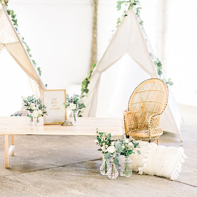 Children's Tipi Play Area for Powder Blue &amp; Luxury Gold Wedding Inspiration Planned &amp; Styled by Hayley Jayne Weddings &amp; Events and Photographed by Terri &amp; Lori Fine Art Photography &amp; Film Studio