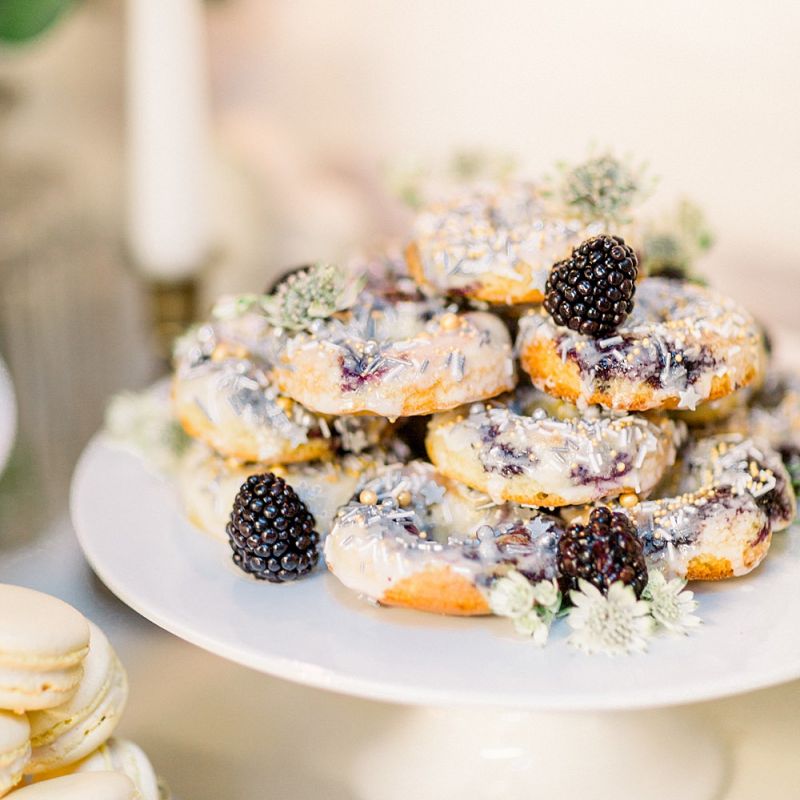 Doughnut Cake Table for Powder Blue &amp; Luxury Gold Wedding Inspiration Planned &amp; Styled by Hayley Jayne Weddings &amp; Events and Photographed by Terri &amp; Lori Fine Art Photography &amp; Film Studio