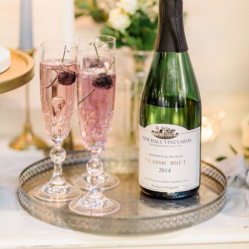 Champagne on Silver Platter for Powder Blue &amp; Luxury Gold Wedding Inspiration Planned &amp; Styled by Hayley Jayne Weddings &amp; Events and Photographed by Terri &amp; Lori Fine Art Photography &amp; Film Studio