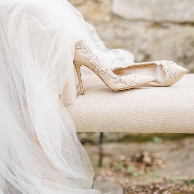 Emmy London Wedding Shoes with Lace Detail