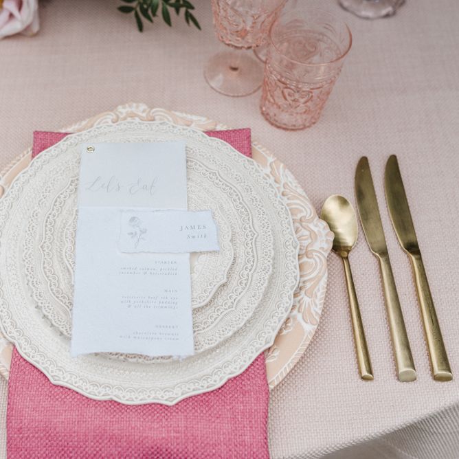 Duchess and Butler Table Place Setting with Gold Cutlery