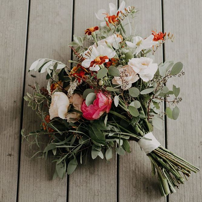 Bright floral wedding bouquet