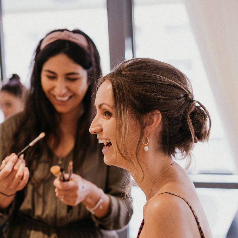 Bridal wedding preparations and makeup