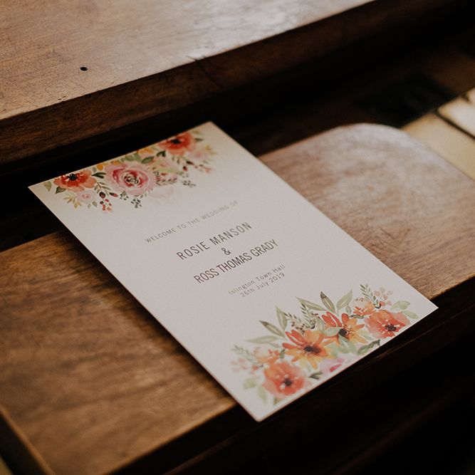 Wedding stationery for Islington town hall ceremony