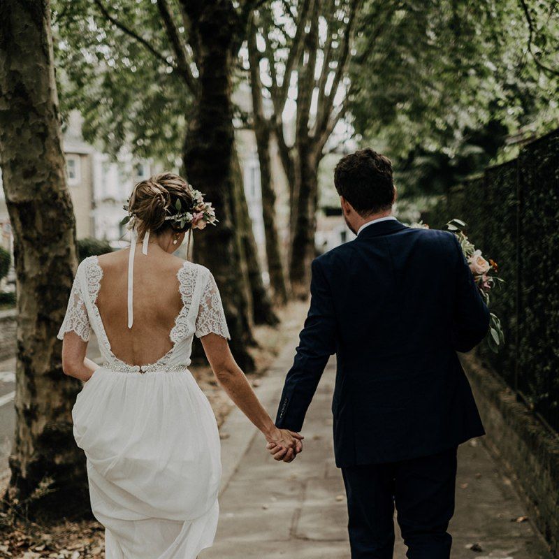 Open back Luna Bride wedding dress for Islington Town Hall wedding