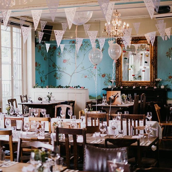 The Colonel Fawcett pub reception venue in London decor