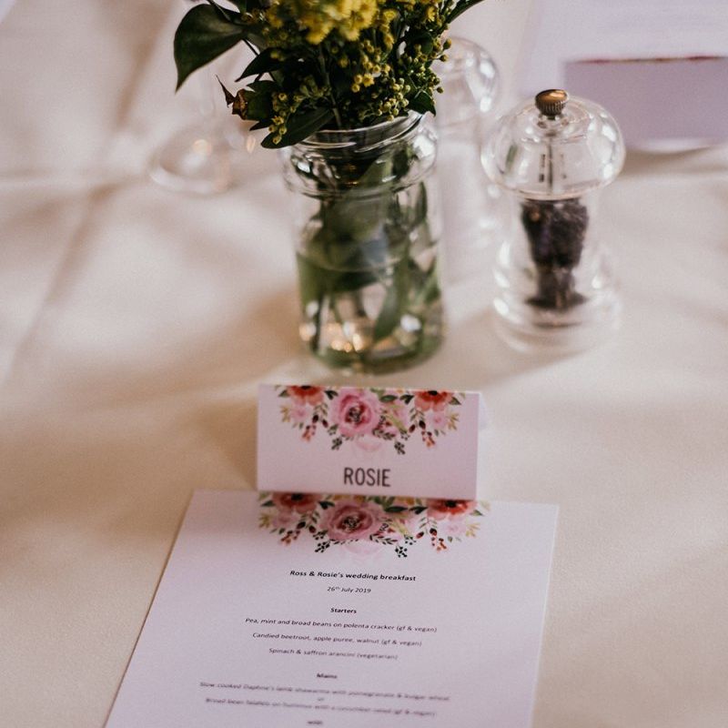 Wedding table place setting for Islington town hall wedding