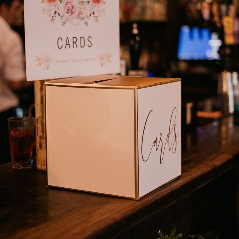 Wedding card box and sign