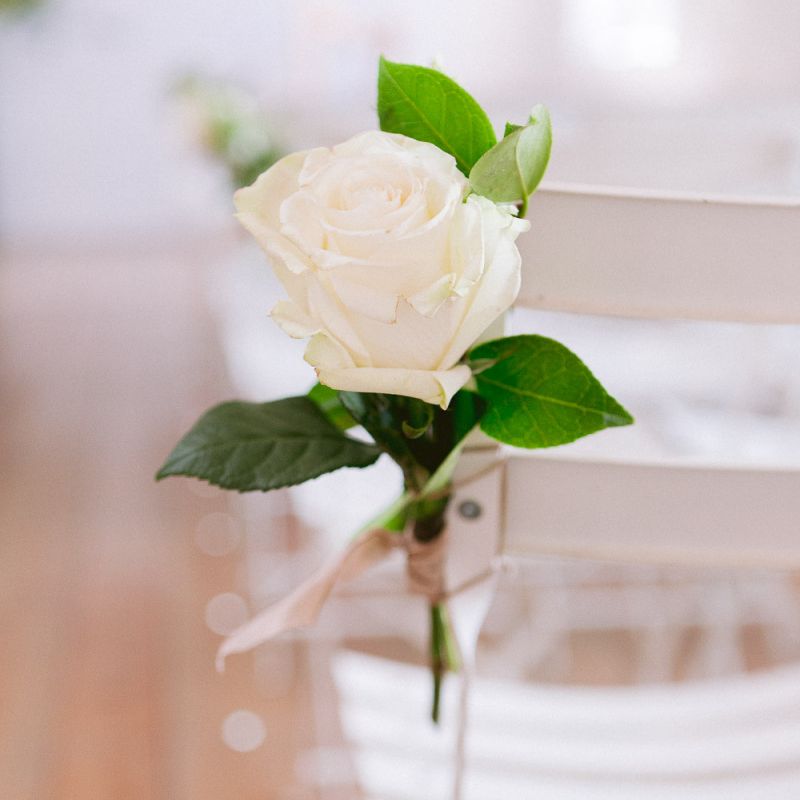 Simple chair decor at Shilstone House wedding ceremony
