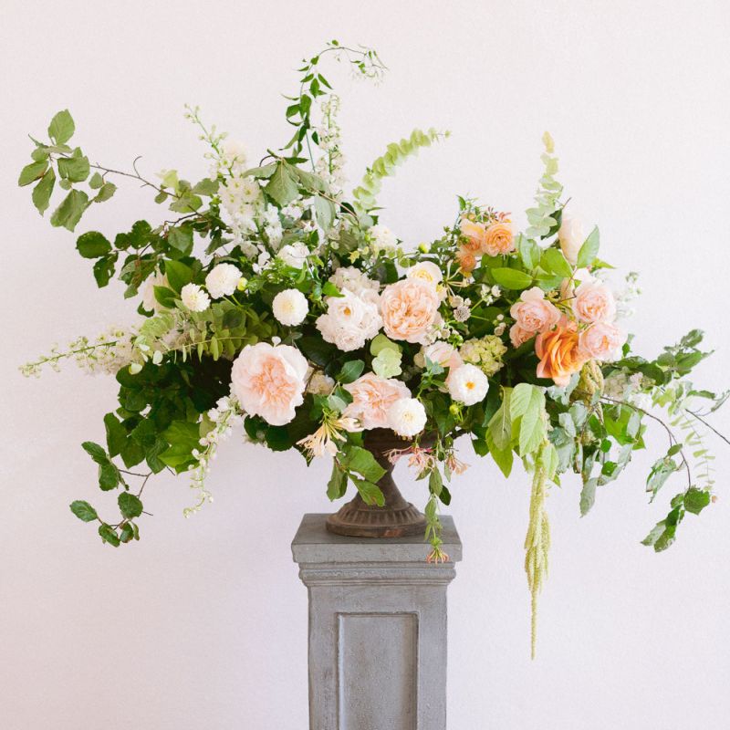 Wedding flowers in blush and peach