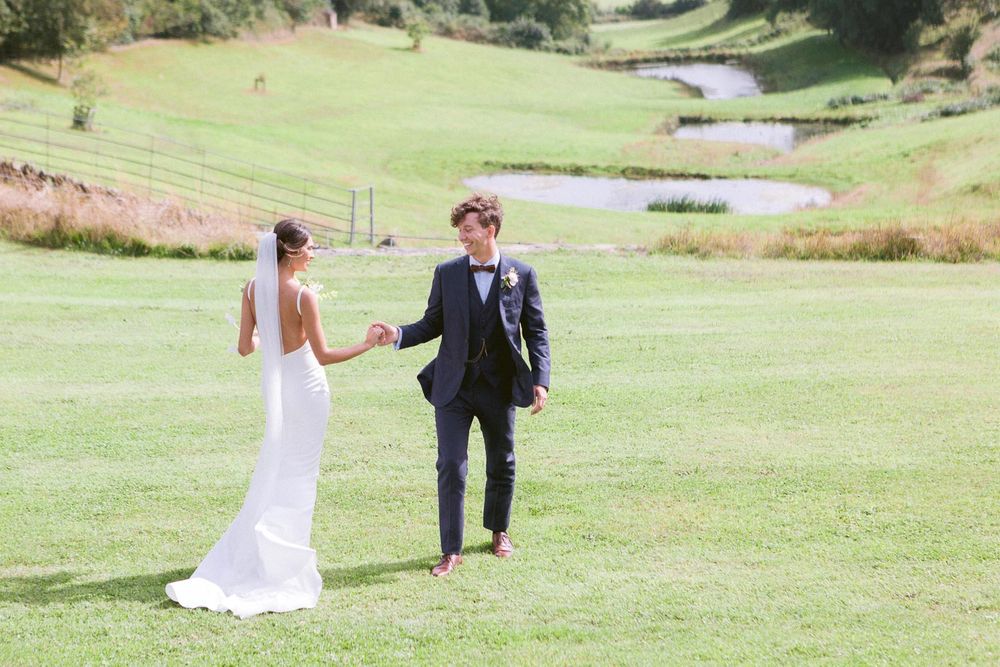 Shillingburg Married Shilstone House wedding with blush bridesmaids & semi-naked cake