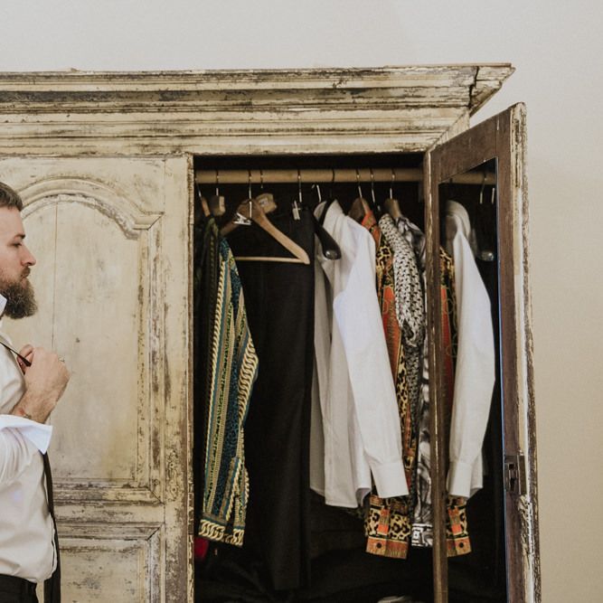 Groom preparation at same sex wedding