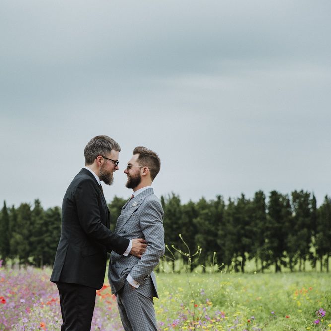 Grey groom suit for Castello Camemi wedding