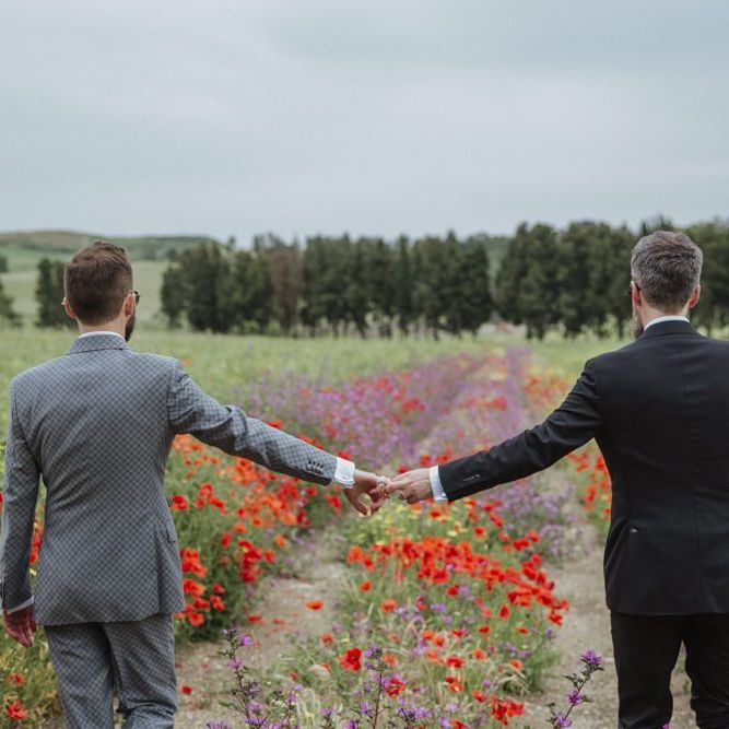 Grey groom suit for Italian wedding