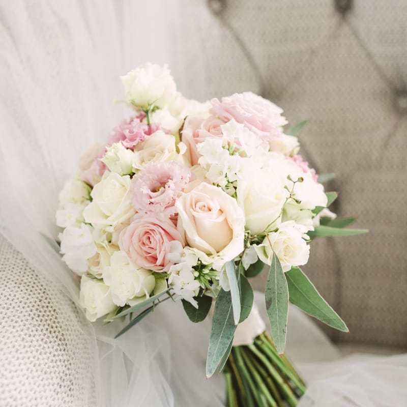 Delicate Pink and White Wedding Bouquet