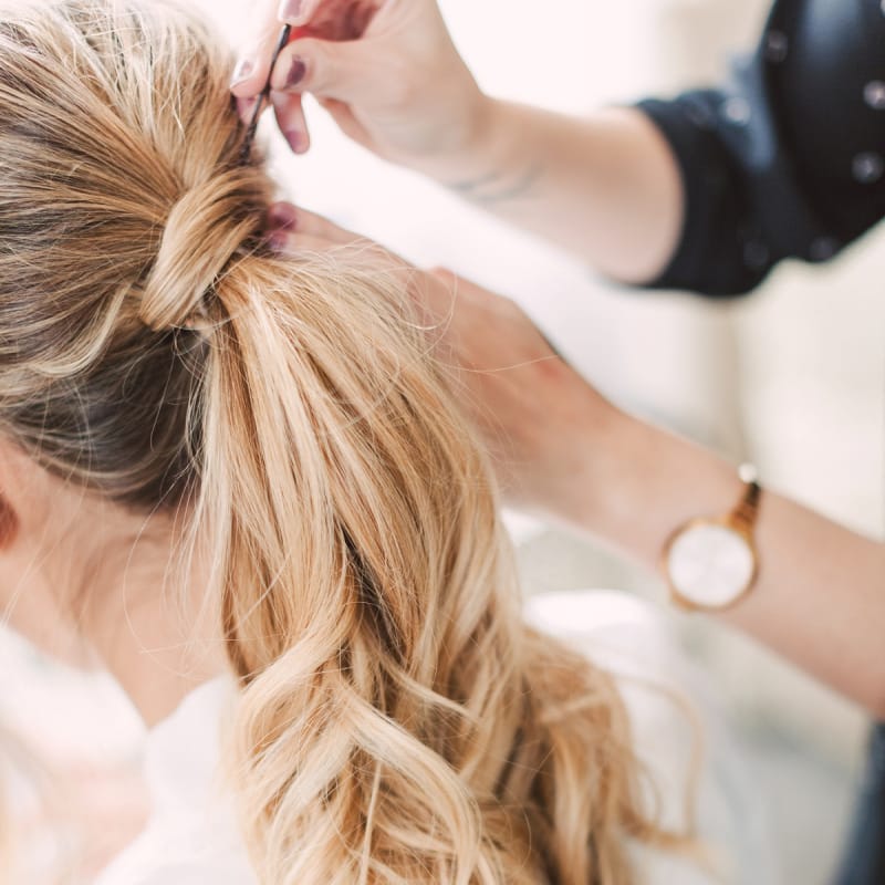 Toussled Ponytail Bridal Hairstyle