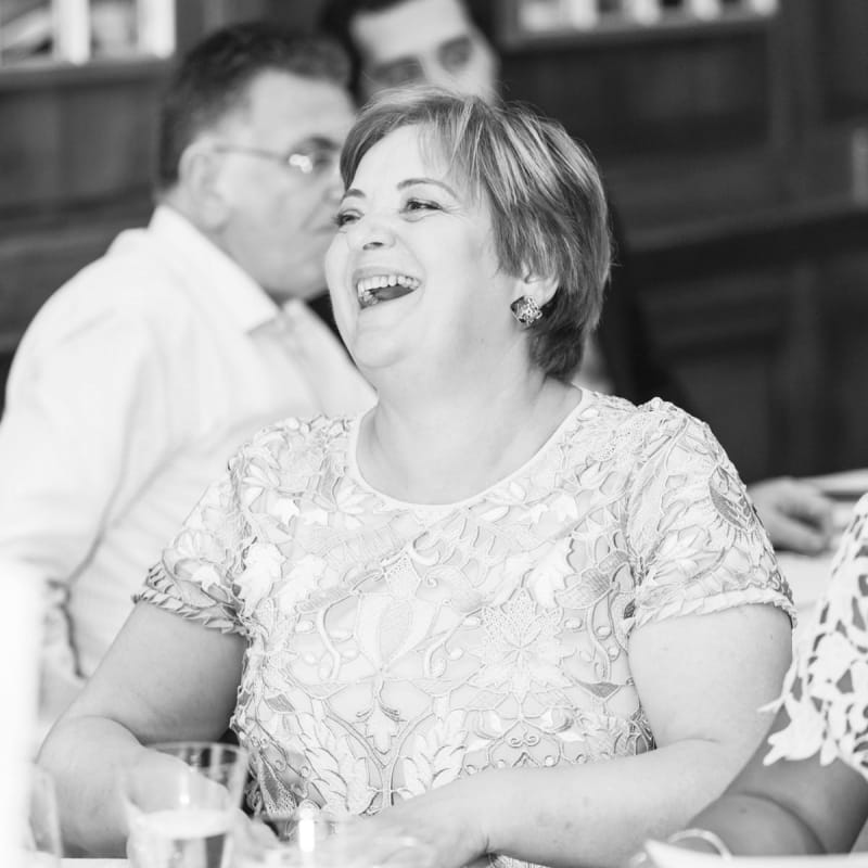 Mother of the Bride Laughing During The Wedding Reception Speeches