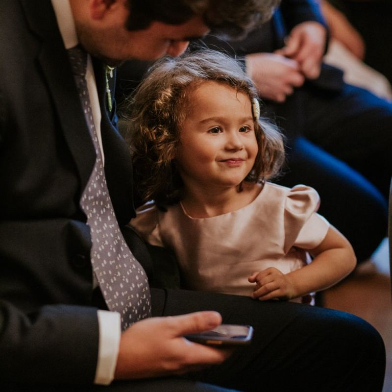 Flower girl in pink dress