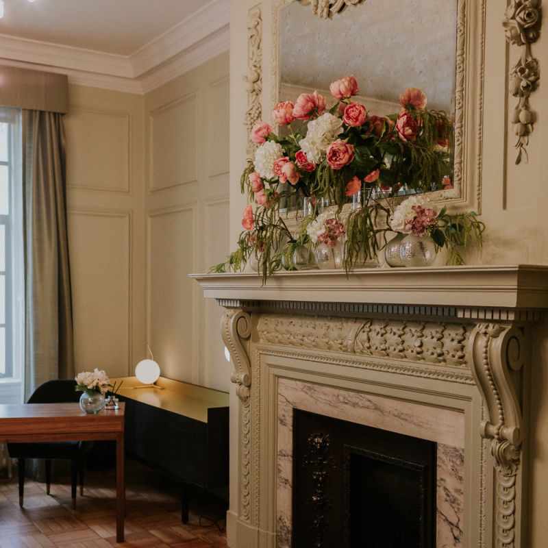 Fireplace at Pimlico room at Old Marylebone Town Hall